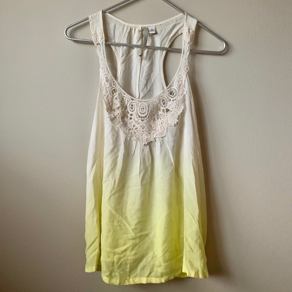 LC Lauren Conrad Yellow Ombré Racerback Sz XL✨